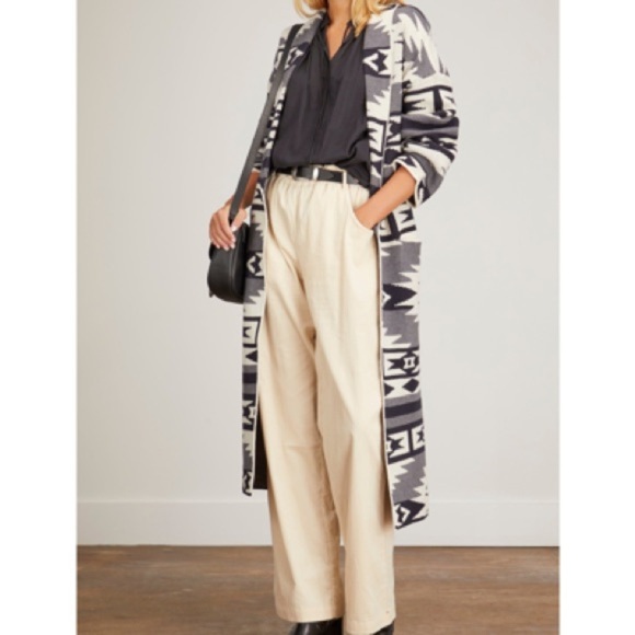 XIRENA Aleck Cardigan In Black Cream In Multi Tribal Patterned Long Cardigan XS - Picture 1 of 16